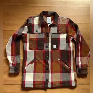 Topo Designs Women’s Mountain Shirt Jacket in Brown/Natural Plaid XS  NWOT